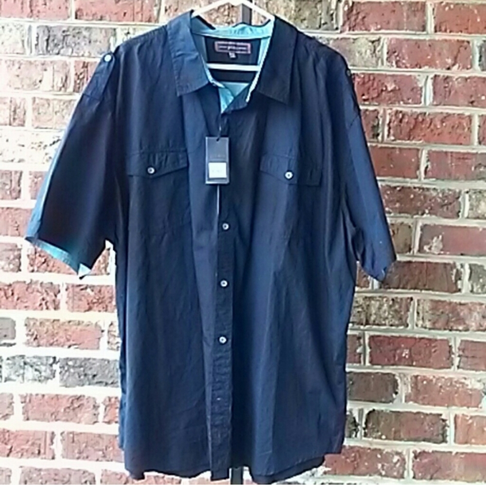 NWT PD&C Men's Blue Button Down Shirt Size 4X